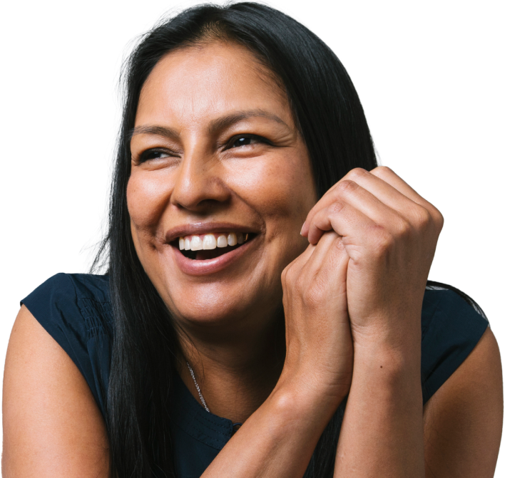 Achieve customer - Person smiling about the personal service they received