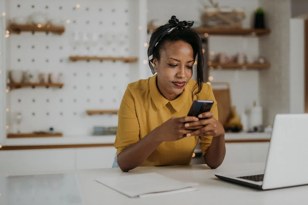 Young woman using smartphone